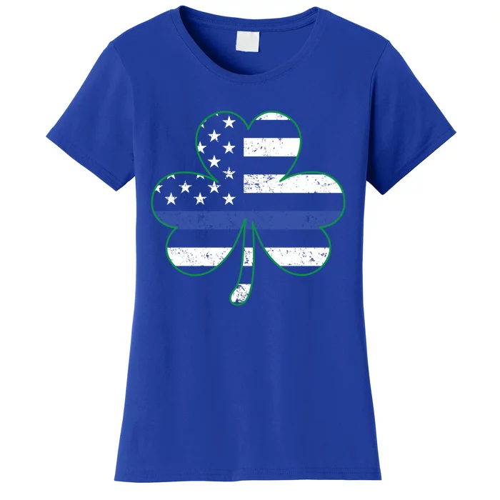 Police Thin Blue Line St Patrick's Day Gift Law Enforcet Gift Women's T-Shirt