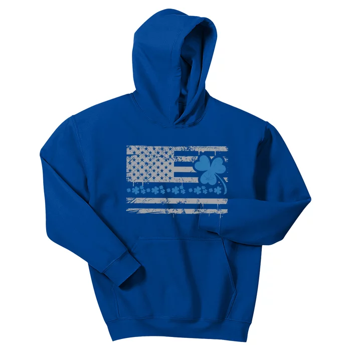 Police Thin Blue Line St Patrick's Day Gift Kids Hoodie