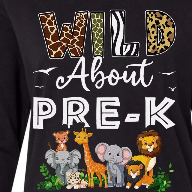 Prek Teacher Back To School Wild About Prek Gift Womens Cotton Relaxed Long Sleeve T-Shirt