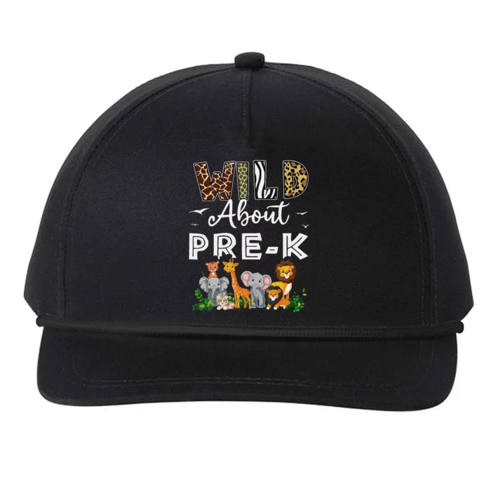 Prek Teacher Back To School Wild About Prek Gift Snapback Five-Panel Rope Hat