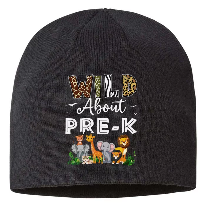 Prek Teacher Back To School Wild About Prek Gift 8 1/2in Sustainable Knit Beanie