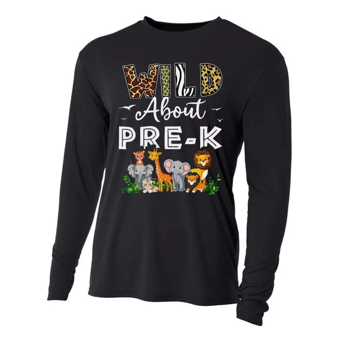 Prek Teacher Back To School Wild About Prek Gift Cooling Performance Long Sleeve Crew