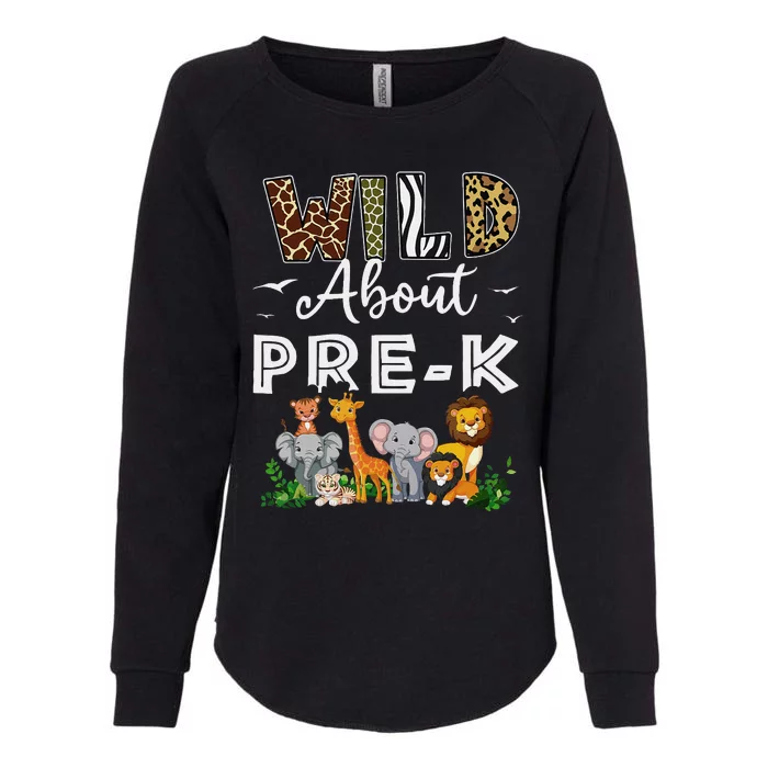 Prek Teacher Back To School Wild About Prek Gift Womens California Wash Sweatshirt