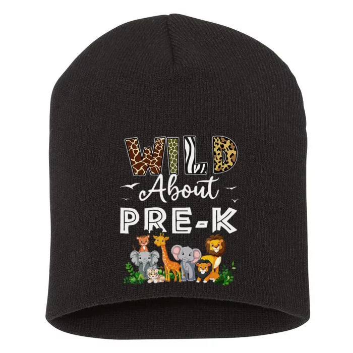 Prek Teacher Back To School Wild About Prek Gift Short Acrylic Beanie