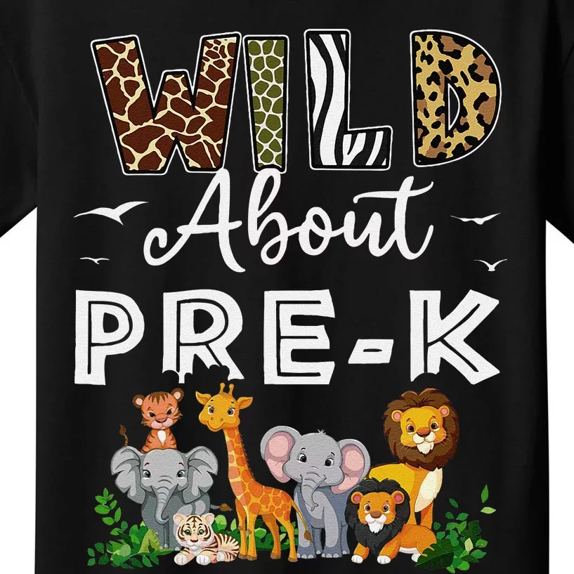 Prek Teacher Back To School Wild About Prek Gift Kids T-Shirt