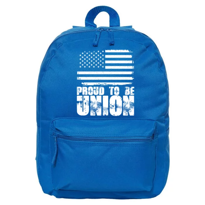 Proud To Be Union American Flag Patriotic Workers Union Gift 16 in Basic Backpack