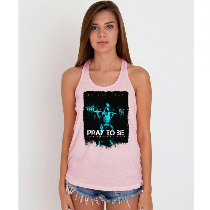 Pray To Be Stronger By Tfm Designs Women's Knotted Racerback Tank