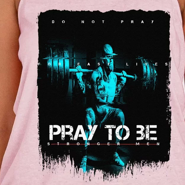 Pray To Be Stronger By Tfm Designs Women's Knotted Racerback Tank