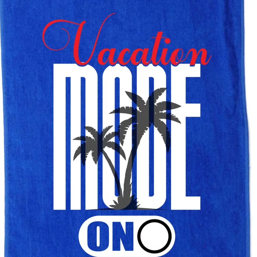 Palm Tree Beach Vacation Mode On Funny Vacation Mode Meme Great Gift Platinum Collection Golf Towel