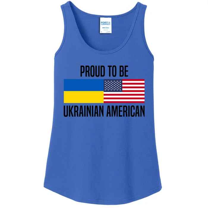 Proud To Be Ukrainian American Meaningful Gift Ladies Essential Tank