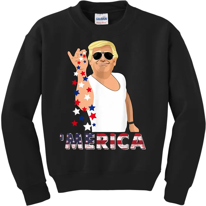 Patriotic Trump Bae 4th Of July America Freedom Day Kids Sweatshirt