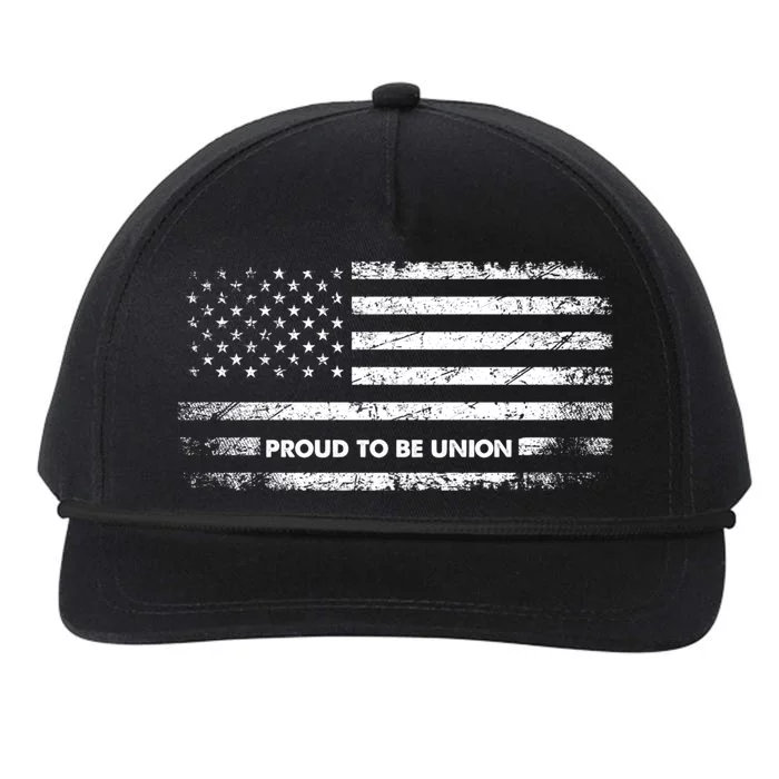 Proud To Be Union Labor Worker American Flag Cute Gift Snapback Five-Panel Rope Hat