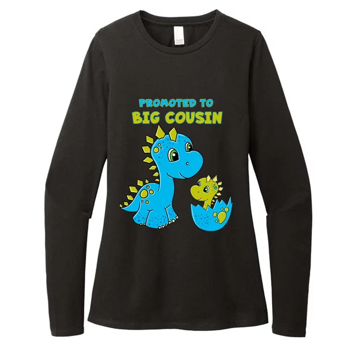 Promoted to Big Cousin Boy Dinosaur Womens CVC Long Sleeve Shirt