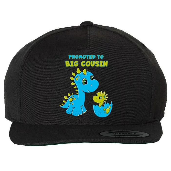 Promoted to Big Cousin Boy Dinosaur Wool Snapback Cap