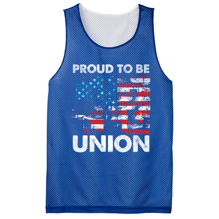 Proud To Be Union Labor Worker Patriotic Laborer Gift Mesh Reversible Basketball Jersey Tank