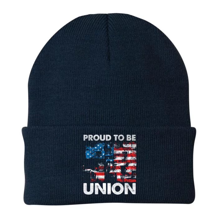 Proud To Be Union Labor Worker Patriotic Laborer Gift Knit Cap Winter Beanie