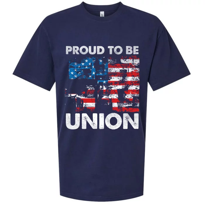 Proud To Be Union Labor Worker Patriotic Laborer Gift Sueded Cloud Jersey T-Shirt