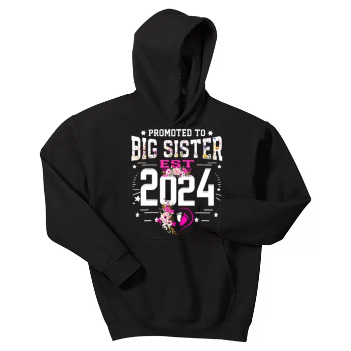 Promoted To Big Sister Est 2024 New Big Sister Mothers Day Kids Hoodie