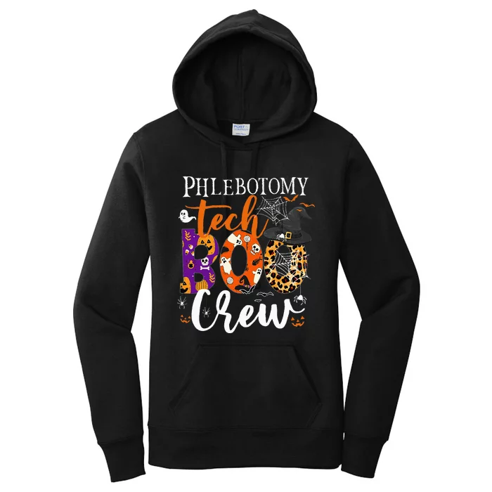 Phlebotomy Tech Boo Crew Ghost Halloween Technician Matching Women's Pullover Hoodie