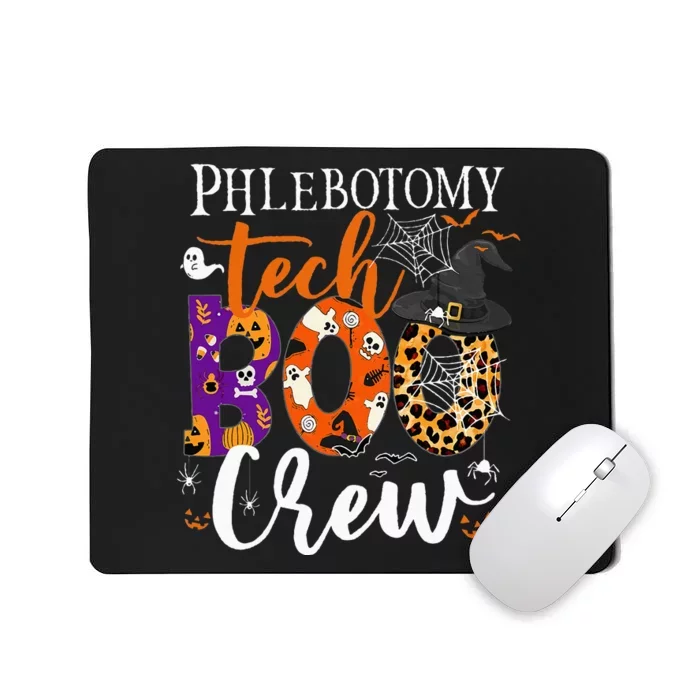 Phlebotomy Tech Boo Crew Ghost Halloween Technician Matching Mousepad