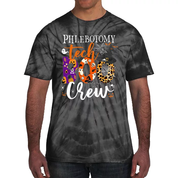 Phlebotomy Tech Boo Crew Ghost Halloween Technician Matching Tie-Dye T-Shirt