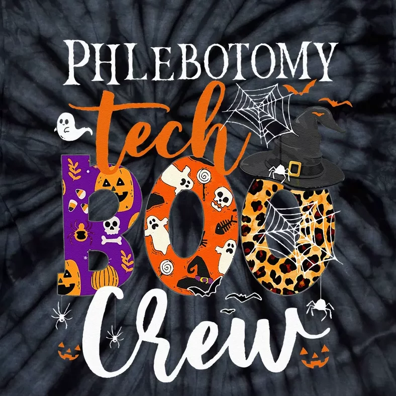 Phlebotomy Tech Boo Crew Ghost Halloween Technician Matching Tie-Dye T-Shirt