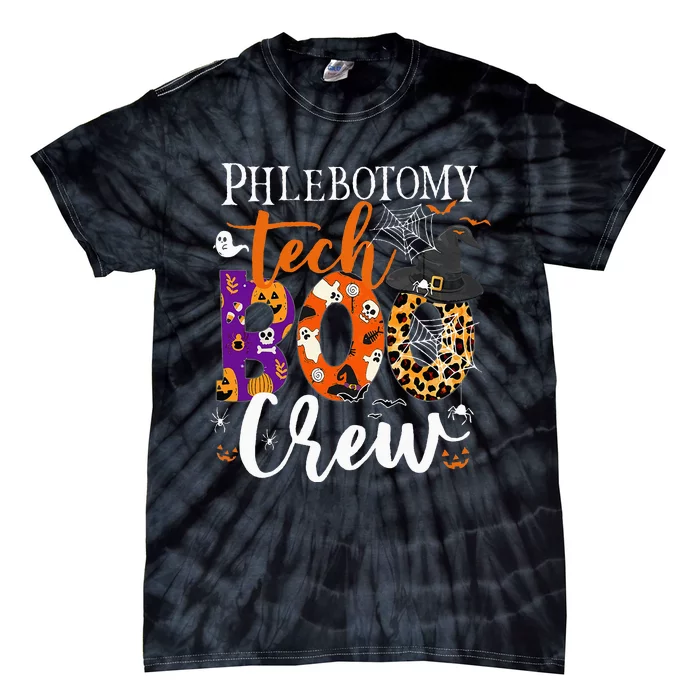 Phlebotomy Tech Boo Crew Ghost Halloween Technician Matching Tie-Dye T-Shirt