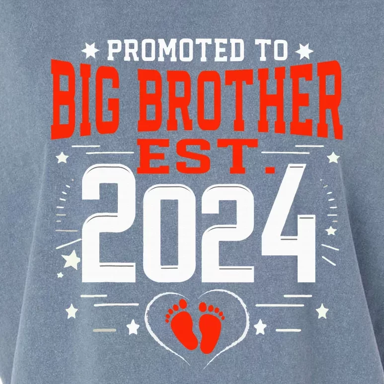 Promoted To Big Brother Est 2024 Garment-Dyed Women's Muscle Tee