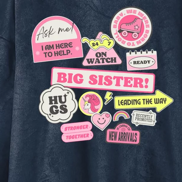 Promoted To Big Sister Cute Gift Hooded Wearable Blanket