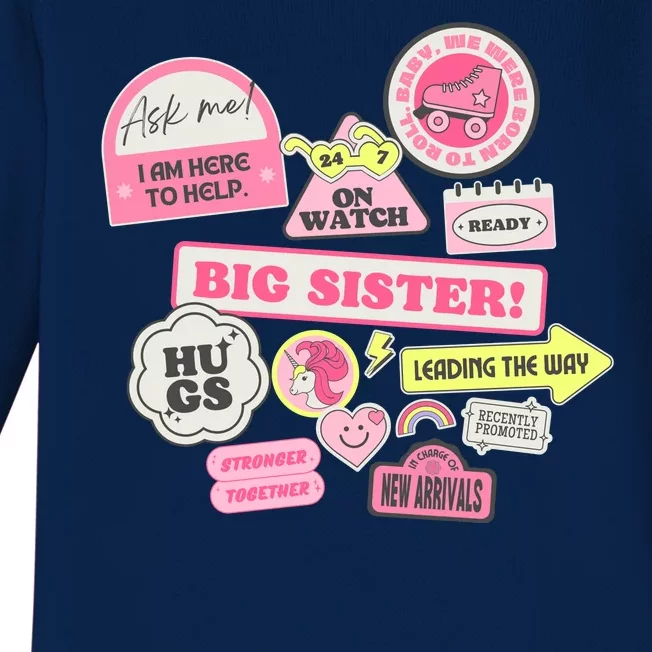 Promoted To Big Sister Cute Gift Baby Long Sleeve Bodysuit