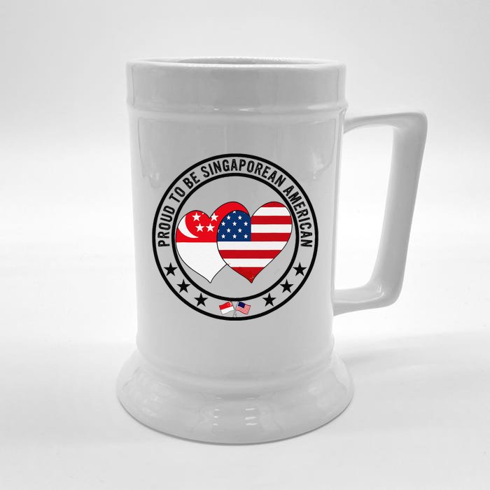 Proud To Be Singaporean American I Love Usa I Love Singapore Front & Back Beer Stein