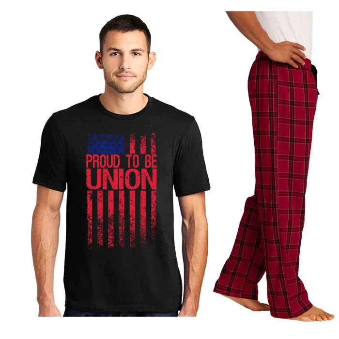 Proud To Be Union Workers Skilled Worker Us Flag Labor Day Cool Gift Pajama Set