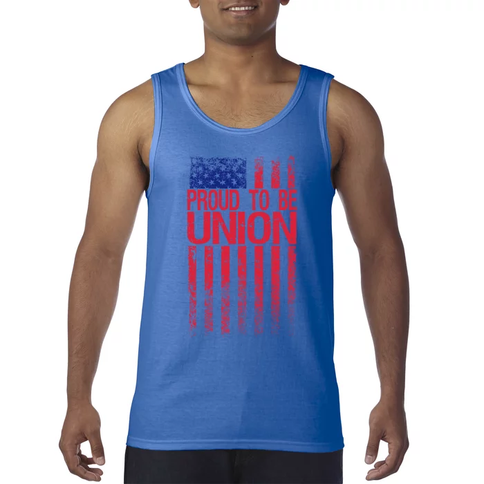 Proud To Be Union Workers Skilled Worker Us Flag Labor Day Cool Gift Tank Top