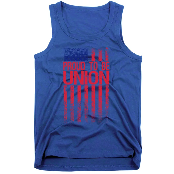 Proud To Be Union Workers Skilled Worker Us Flag Labor Day Cool Gift Tank Top