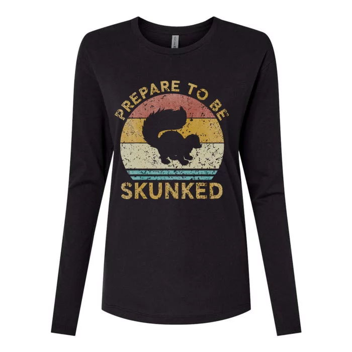 Prepare To Be Skunked Cribbage Lovers Vintage Cribbage Game Womens Cotton Relaxed Long Sleeve T-Shirt