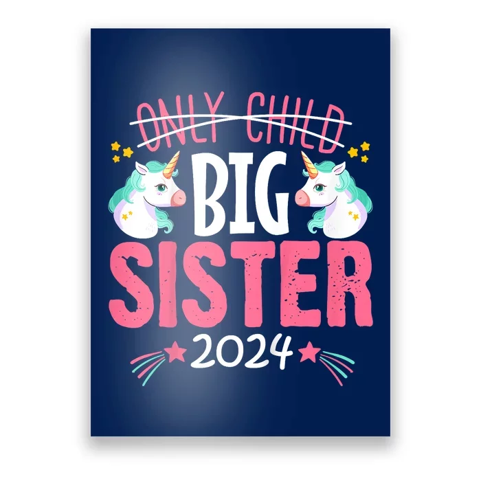 Promoted To Big Sister Est 2024 Unicorn Poster