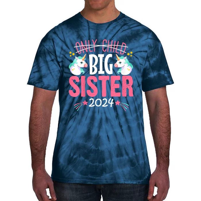 Promoted To Big Sister Est 2024 Unicorn Tie-Dye T-Shirt