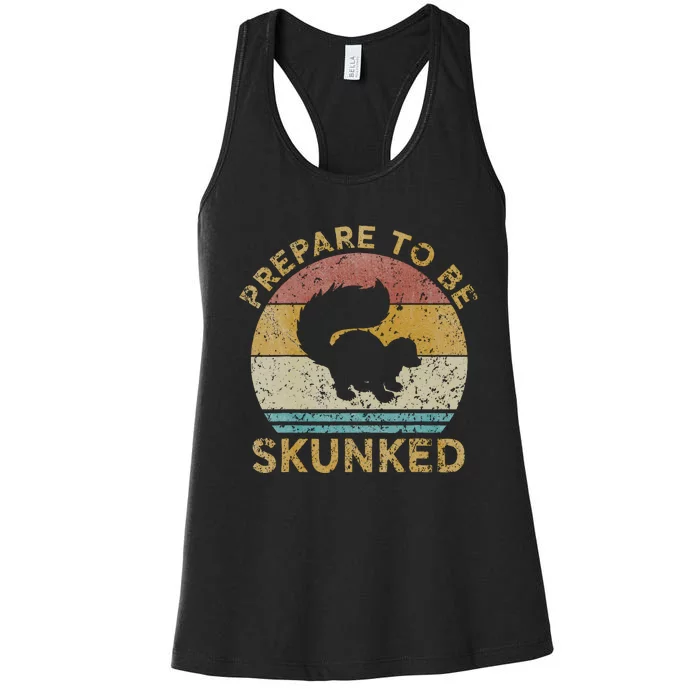 Prepare To Be Skunked Cribbage Lovers Vintage Cribbage Game Women's Racerback Tank