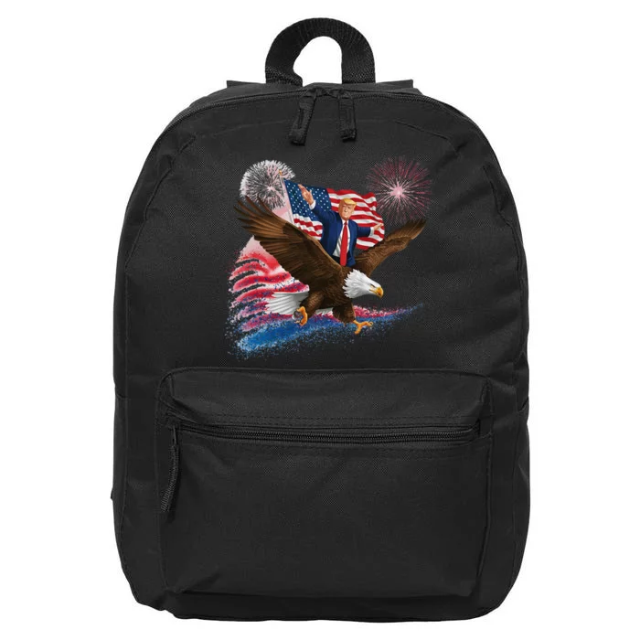 Patriotic Trump Bald Eagle American Pride Usa Flag July 4th 16 in Basic Backpack