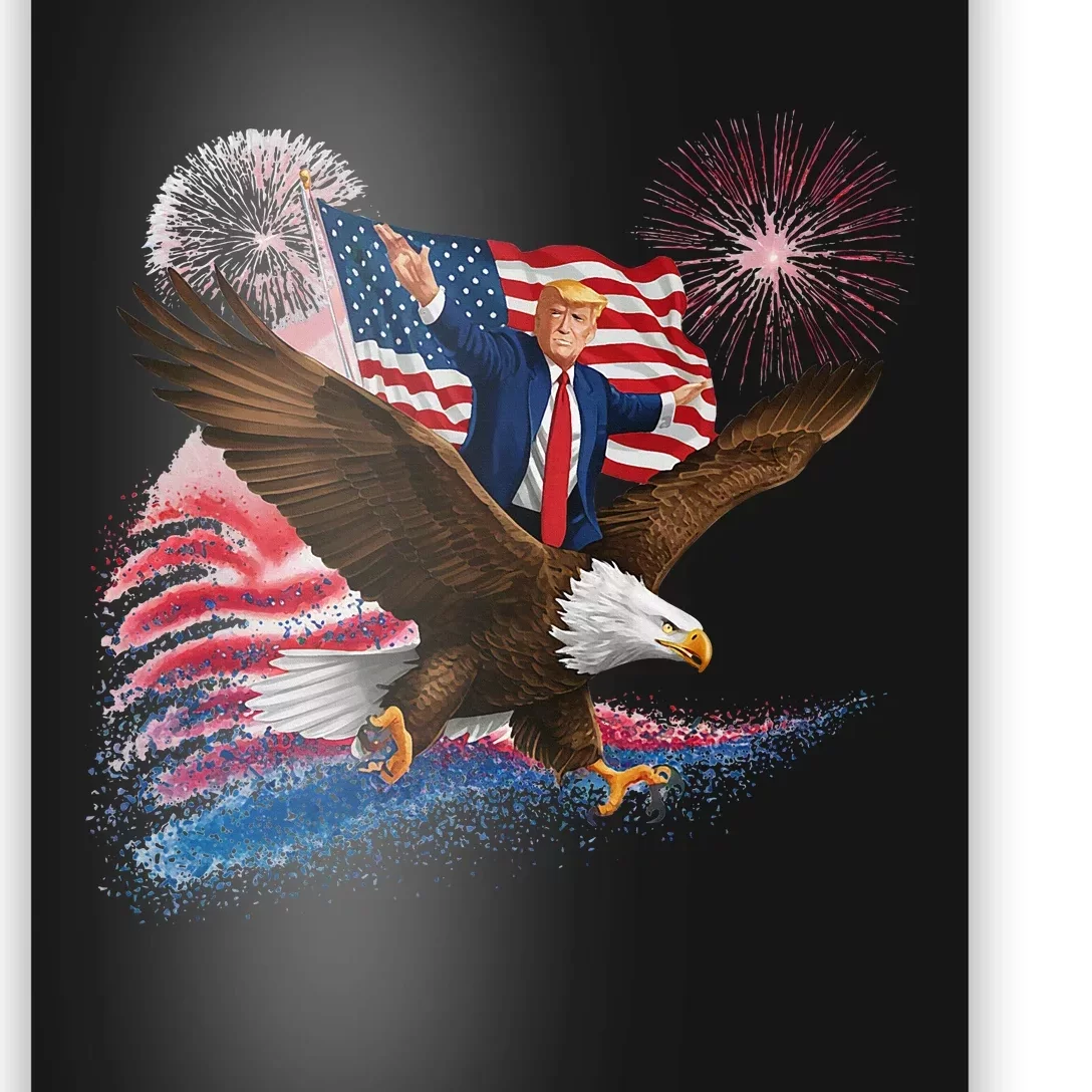 Patriotic Trump Bald Eagle American Pride Usa Flag July 4th Poster