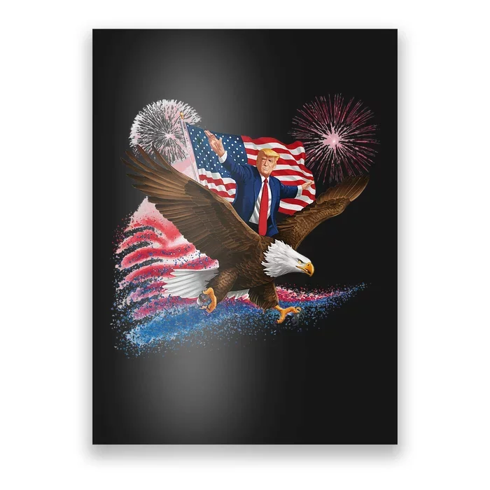 Patriotic Trump Bald Eagle American Pride Usa Flag July 4th Poster