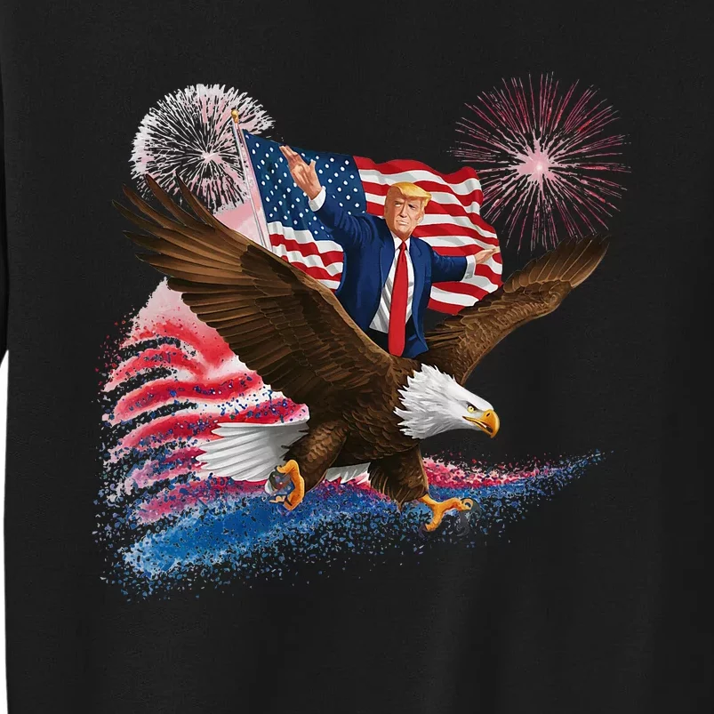 Patriotic Trump Bald Eagle American Pride Usa Flag July 4th Tall Sweatshirt