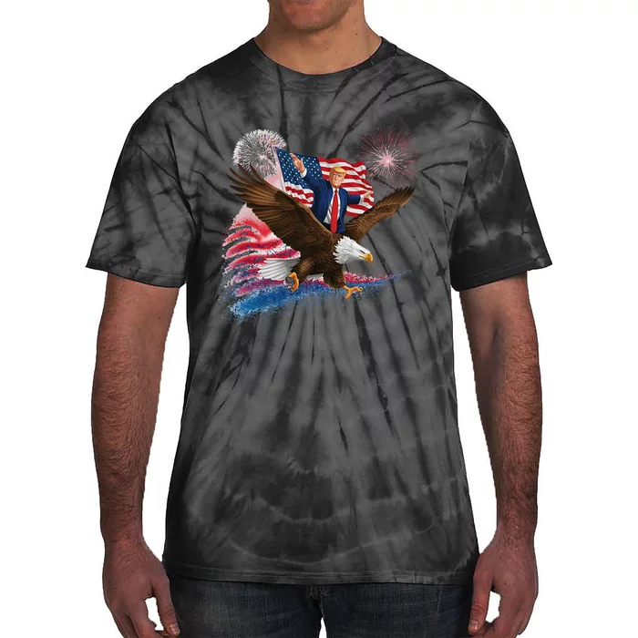 Patriotic Trump Bald Eagle American Pride Usa Flag July 4th Tie-Dye T-Shirt