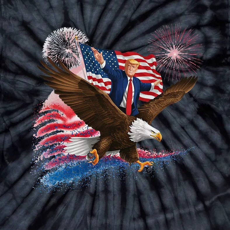 Patriotic Trump Bald Eagle American Pride Usa Flag July 4th Tie-Dye T-Shirt