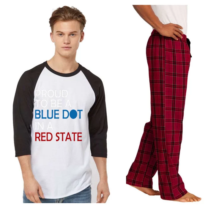 Proud To Be A Blue Dot In A Red State Vote Kamala Raglan Sleeve Pajama Set