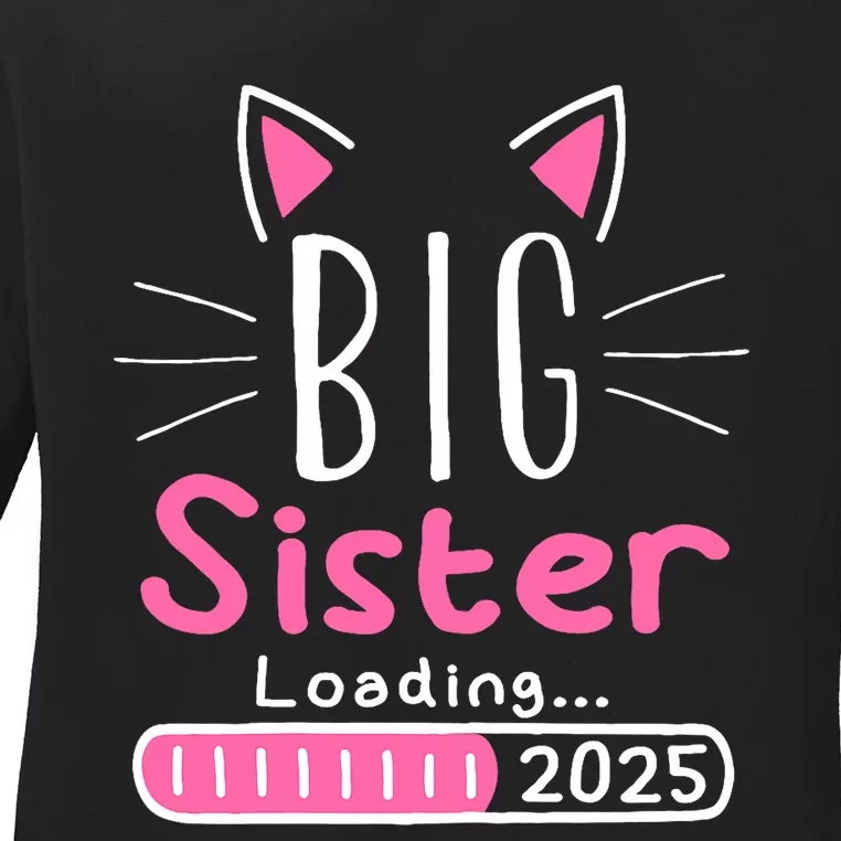 Promoted To Big Sister 2025 Im Going To Be A Big Sister 2025 Ladies Long Sleeve Shirt