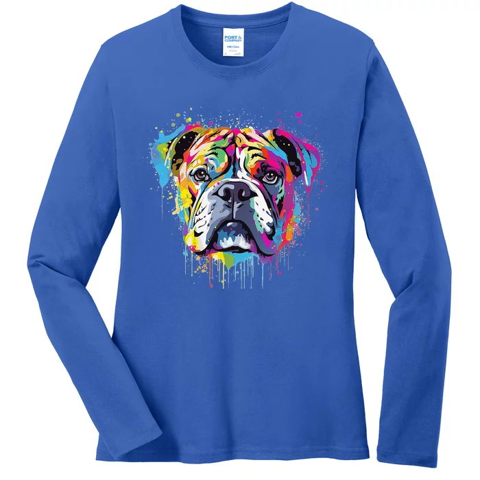 Proud To Be A Bulldog Lover Ladies Long Sleeve Shirt