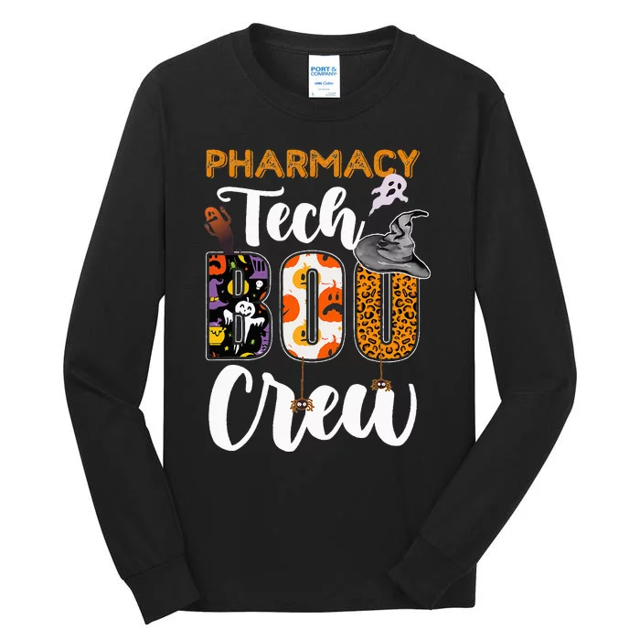 Pharmacy Tech Boo Crew Funny Halloween Technician Matching Tall Long Sleeve T-Shirt