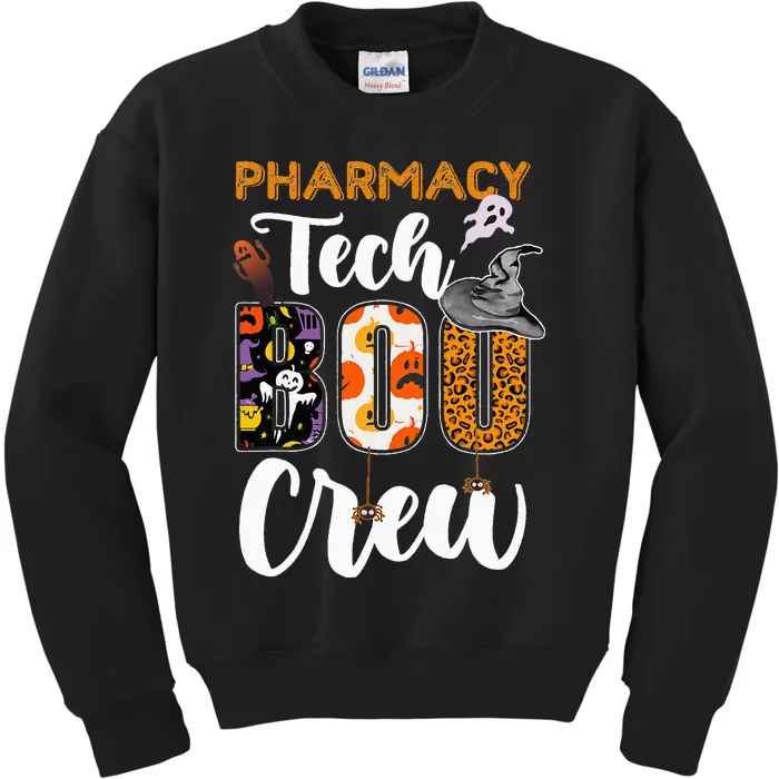 Pharmacy Tech Boo Crew Funny Halloween Technician Matching Kids Sweatshirt