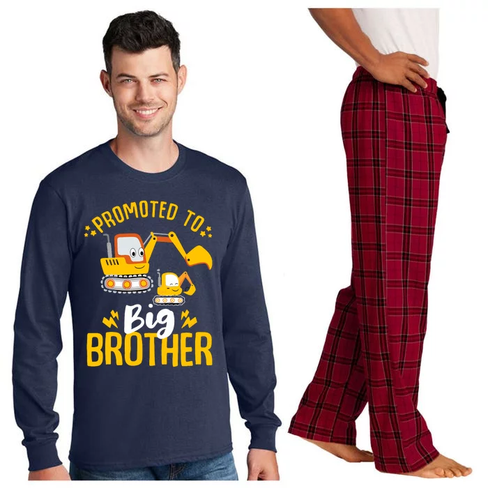 Promoted To Big Brother 2025 Construction Excavators Long Sleeve Pajama Set